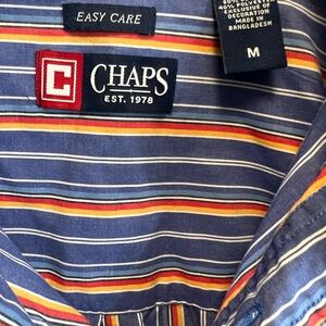 Chaps Multicolor Striped Casual Button Down Shirt